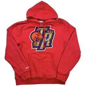 Mens Mitchell & Ness Toronto Raptors Hoodie Pullover Red TR Logo NBA Size Med